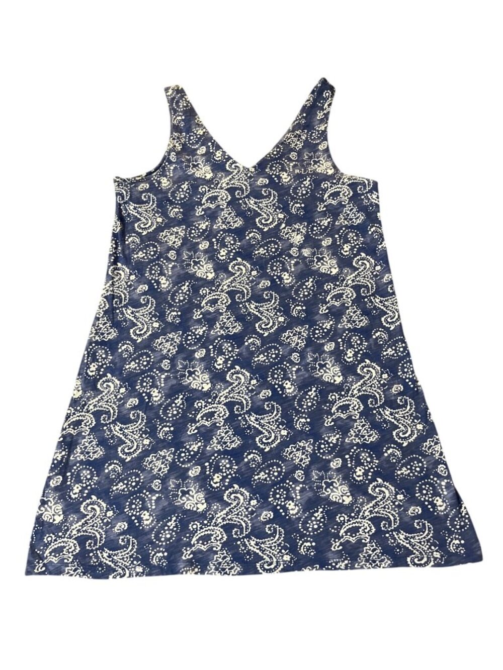 Lauren Ralph Lauren Cotton Dress Womens M Blue White Floral Summer Beach Tunic - Picture 3 of 10